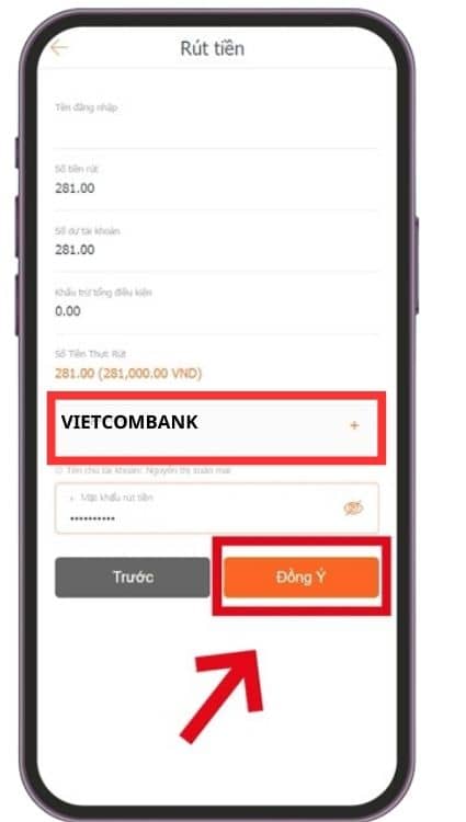 Chọn ngân hàng mà bạn muốn rút tiền về Chọn ngân hàng mà bạn muốn rút tiền về